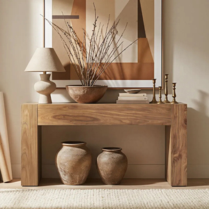 Table <span class=keywords><strong>console</strong></span> KUMUSI en <span class=keywords><strong>bois</strong></span> de chêne naturel, design simple - Product Image 6
