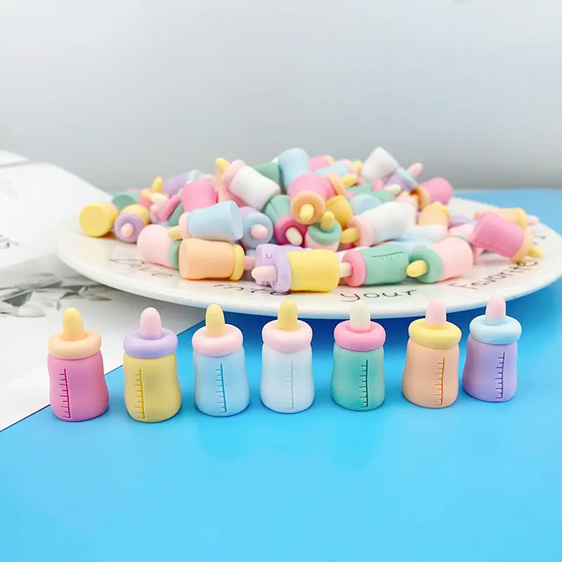 Hars Poppenhuis Miniaturen Babyfles Bedels Willekeurige Kleur Kunstmatige Zuigflessen Sieraden Maken Accessoire Woondecoratie