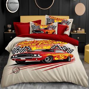 Juego de <span class=keywords><strong>funda</strong></span> nórdica de 4 piezas 3D para coche deportivo, diseño de moda, juego de cama de 4 piezas, <span class=keywords><strong>funda</strong></span> de edredón personalizada, juego de cama de 4 piezas - Product Image 3