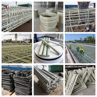 Varilla de Fibra de Vidrio FRP, Completamente Roscada, Ligera, de Alta Resistencia, Personalizable, para Construcción y Corte