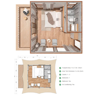 Villa de luxe écologique, chalet, tente avec salle de bain, glamping semi-permanent de luxe dans les montagnes agitées