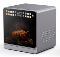 Four à vapeur et friteuse à air double panier 15L, four électrique multifonctionnel à convection pour cuisine domestique, cuisson saine à faible teneur en huile
