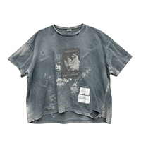 T-shirt graphique surdimensionné personnalisé pour homme, style groupe rock rétro, effet usé vintage, OEM