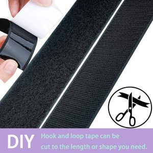 Bande auto-agrippante en nylon noir ultra-résistante avec support adhésif puissant pour fixation rapide, idéale pour la maison ou le bureau - Product Image 4