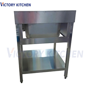 อ่างล้างจานเดี่ยวสแตนเลสคุณภาพสูง VICTORY KITCHEN รุ่น 201 หนา 1.0 มม. ขนาด 70*70*90 ซม. สไตล์ยุโรป สำหรับอุปกรณ์โรงแรม - Product Image 3