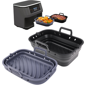 Revestimiento de Silicona Rectangular de 8 Pulgadas para Freidora de Aire, Reutilizable, Plegable, Antiadherente, Bandeja para Freidora de Aire, Fácil de Limpiar, Accesorios para Freidora de Aire - Product Image 1
