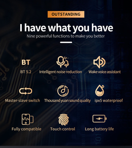 J7 V5.2 Earbud TWS nirkabel <span class=keywords><strong>Bluetooth</strong></span>, Earphone panggilan olahraga Game tahan air Stereo HiFi dengan peredam bising ENC + ANC - Product Image 6