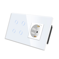 Bingoelec – Interrupteur tactile Wi-Fi 4 gangs 600W en verre de 3 mm d'épaisseur, interrupteur mural intelligent et prise standard pour la maison – Vente en gros