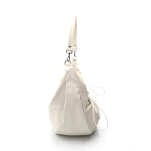 Generous Storage Tote Glossy Ivory Sophia Bag With Detachable <b>Shoulder</b> <b>Straps</b> And Inner Lining Pocket - Product Image 1