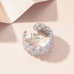 European American Niche Finger <b>Ring</b> Silver Zircon <b>Adjustable</b> Band <b>Ring</b> For Women - Product Image 2