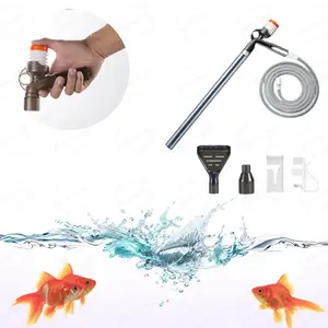 Outils de nettoyage aquatiques Nettoyage de gravier Tuyau d'aspiration pour aquarium avec grattoir