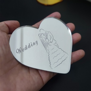 カスタムロゴプラスチックアールデコハート型結婚式パーティーテーブルセンターピースミラー化粧品装飾 - Product Image 4