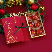 Boîte cadeau de Noël magnétique, boîte d'emballage en carton pliable pour chocolats, cadeaux de fête, boîte à bonbons de Noël rouge avec rubans