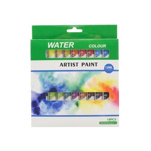 Fournitures d'art professionnelles chinoises, aquarelles, 18 couleurs, 12 ml, ensemble de peinture à l'eau pour enfants - Product Image 1