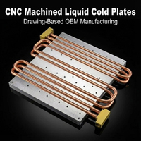 Plaques de refroidissement liquide en aluminium usinées CNC pour tubes de chaleur en cuivre, contrôle liquide, OEM ODM