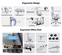 Chaise de bureau ergonomique contemporaine Vaseat T8-GH avec accoudoirs 3D pivotants, confortable pour la maison, le bureau ou la salle d'attente