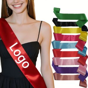 Custom Logo Girl Advertising 18 Print Unisex Customizable Happy Birthday Sash - Product Image 1