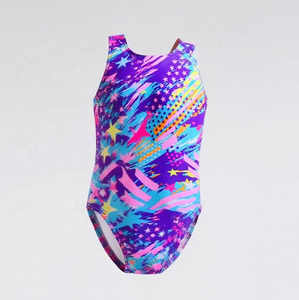 कस्टम वन-पीस गर्ल के स्विमवियर बैक क्रॉस बॉडीसूट रेसिंग बच्चों के लिए मुद्रित पैटर्न खोखला सजावट कमर - Product Image 3