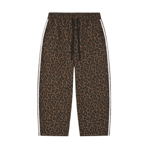 Nouvel Arrivage – <span class=keywords><strong>Pantalon</strong></span> de jogging en tissu éponge imprimé léopard 360 GSM pour homme, taille élastique, détail sangle tissée, coupe droite, style décontracté urbain - Product Image 4
