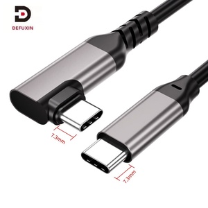 Cable USB 3.1 Tipo C a C en Ángulo Recto DFX de 1M 60W 3A de Carga Rápida con Carcasa Reforzada de PVC SR para Steam Deck y Auriculares <span class=keywords><strong>VR</strong></span> - Product Image 1