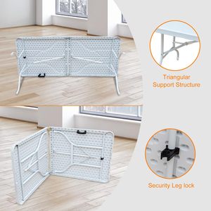 Hot Sale Indoor Outdoor Rectangular Catering Banquet Picnic <b>White</b> HDPE Plastic Folding Outdoor <b>Table</b> 4FT 120cm - Product Image 4