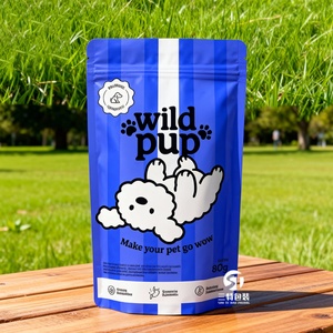 Custom Printed Low MOQ PE Food Grade Resealable Flat Bottom Pet Dog Food Packaging <b>Bag</b> Stand up Pouch - Product Image 1