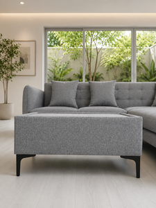 Exquisite Modern L Shaped Corner Lounge Set with Side Table and Solid <b>Wood</b> <b>Frame</b> for Living Room - Product Image 2
