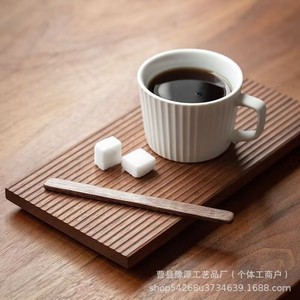 Wooden <b>Coffee</b> Stirrer Long Handle Flat Shape Solid Wood <b>Spoon</b> For <b>Coffee</b> Tea Tools - Product Image 1