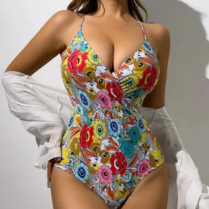 One Piece Monokini Slim Swimwear Sexy Swimming Suit Women Push Up Bath Suit