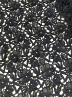 Tissu de Dentelle Guipure Fleurie Noire Broderie de Luxe de Haute Qualité pour Robe de Mariée