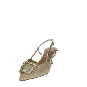 Scarpe 29601 ufficio in raso con Slingback Beige da 1 a 42 tacchi sottili con punta aperta di alta qualità con chiusura Slip-On tendenza moda per la primavera estate - Product Image 6