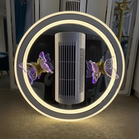 Ventilateur de plafond sans pales moderne avec lumière, télécommande, LED à spectre complet, 6 vitesses, intensité réglable, protection des yeux, papillon invisible, haut de gamme