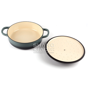 Casserole <span class=keywords><strong>en</strong></span> <span class=keywords><strong>fonte</strong></span> émaillée personnalisée pour four hollandais Casserole avec double oreilles - Product Image 5