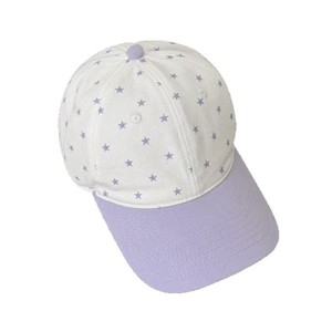 Korean Style Star Print Baseball Cap White Purple Embroidery Adjustable Dome Top <b>Sun</b> Protection <b>Hat</b> For <b>Women</b> Casual Wear - Product Image 5