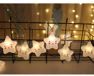 GV Lovely Cloud IP44 impermeabile String Light Star forma del viso sorridente illuminazione decorativa a LED per la <span class=keywords><strong>tenda</strong></span> della casa della camera da letto del bambino - Product Image 5