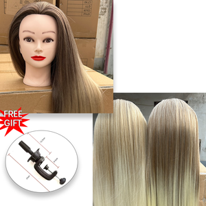 Cabeza de Maniquí Profesional de Cabello Sintético Resistente al Calor para Prácticas de Peinado, Maquillaje y Estilismo - Product Image 3