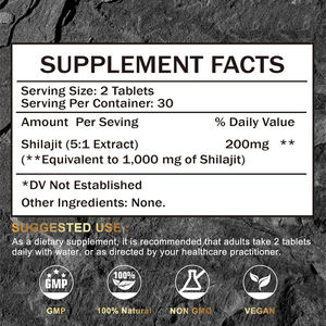 High Quality <b>Pure</b> <b>Himalayan</b> <b>Shilajit</b> Immune Energy Support Tablets Ashwagandha Maca Sea Moss for Adults-60 Count HACCP/GMP - Product Image 2