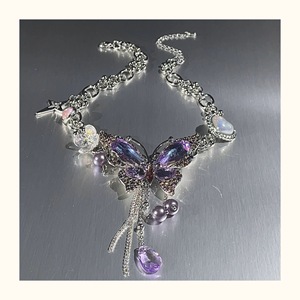 Gargantilla Zooying con Colgante de Mariposa Intrincada Tono Lavanda Cadena Ajustable Joyería Gótica Vintage Regalo para Mujer <span class=keywords><strong>Collar</strong></span> de Moda - Product Image 6