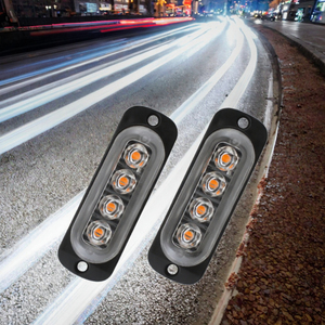 Nouvelles feux de signalisation d'urgence pour camion et voiture à 4 LED, feux de circulation bleus, lampe stroboscopique pour moto, lampe de signalisation latérale automatique 12V-24V - Product Image 3