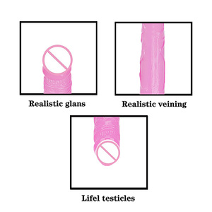 Lesbische seksproducten dubbelgekoppeld simulatiepenis verlengde transparante siliconen <span class=keywords><strong>dildo</strong></span> masturbatie-artikel - Product Image 2