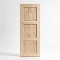 Pintu Gudang Kayu Solid 96 inci 3 Panel Sudah Terpasang, Tebal 1,38 inci, Pintu Interior Tanpa Finishing untuk Kamar Tidur Gaya Farmhouse (Hanya Slab)