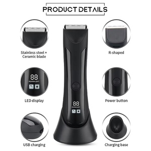 Nouveau tondeuse électrique LED lavable pour hommes, rasoir indolore, étanche IPX4, rechargeable par USB, 1000 mAh, autonomie de 60 minutes - Product Image 6