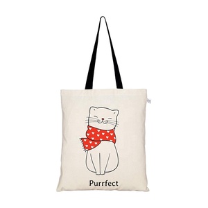 Sac fourre-tout en toile de coton écologique, moyen, motif lettres tendance, emballage élégant inclus, fermeture éclair - Product Image 3