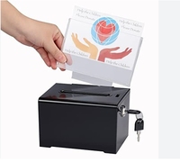 RAY YI Maßgefertigte Großhandels-Design Luxus Herz-Spendenbox aus Acryl & Luftfahrt-Aluminium 5mm Dick mit Schloss und Schlüssel