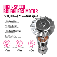 FirePhoenix M2 MAX 2800W Pengering Rambut Profesional Salon Motor Tanpa Sikat 25.5m/s Ionik Kebisingan Rendah Pengeringan Cepat EU