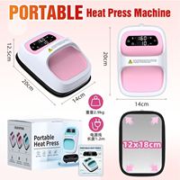 Máquina de Prensa de Calor Portátil Comercial Manual de 12x18cm con Pantalla LCD Digital para Sublimación y Transferencia para Camisetas DIY al por Mayor