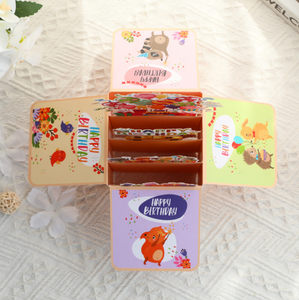 お誕生日アニマル3Dボックスデスクトップデコレーション紙カット3Dグリーティングカード祝福と感謝メッセージグリーティングカード - Product Image 4