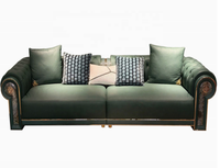 Ensemble de canapés modulaires en cuir de luxe léger italien moderne pour salon, canapé sectionnel avec design à boucle déployable