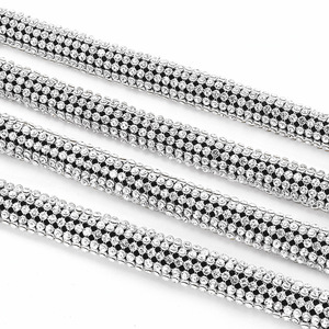Cordón de malla de aluminio con diamantes de imitación de 2 mm, redondo, de 7 filas, para decoración de accesorios de ropa DIY, adornos de cristal. - Product Image 4