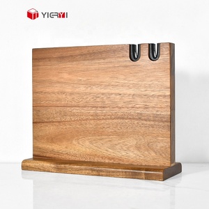 Acacia Gỗ Nhà Bếp Dao Lưu Trữ Chủ Từ Khối Thép Mạnh Mẽ Cơ Sở Cho Dao Tổ Chức Và Cuộn Túi Với Mài - Product Image 2